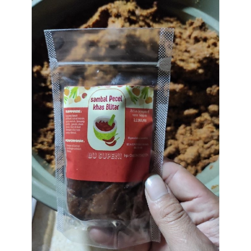 

Sambel Kacang Kemasan 100 gram Sambel kacang khas Blitar Sambel (ibu SUPENI)