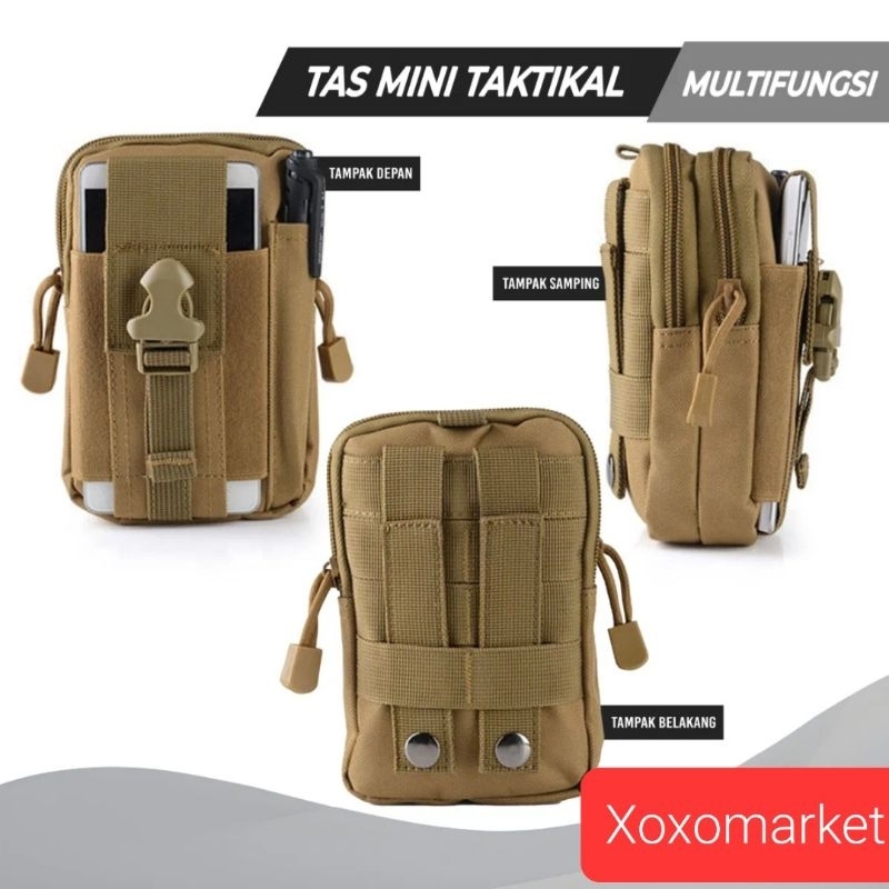 Tas Pria Pinggang Polos Import B318 / Tas Pinggang Pria Taktikal Import