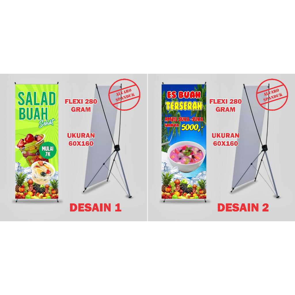 CETAK BANER/SPANDUK SALAD BUAH DAN ES BUAH UKURAN 60X160