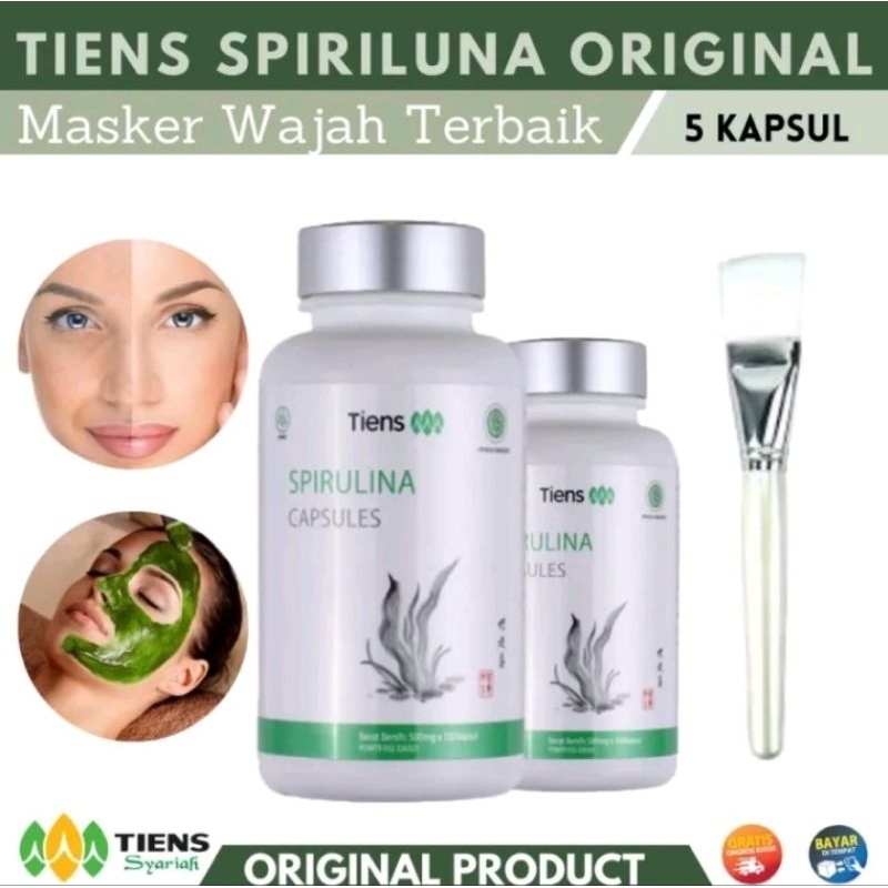 ( Terlaris ) Masker wajah tiens spirulina kapsul original obat jerawat dan bekas jerawat masker kome