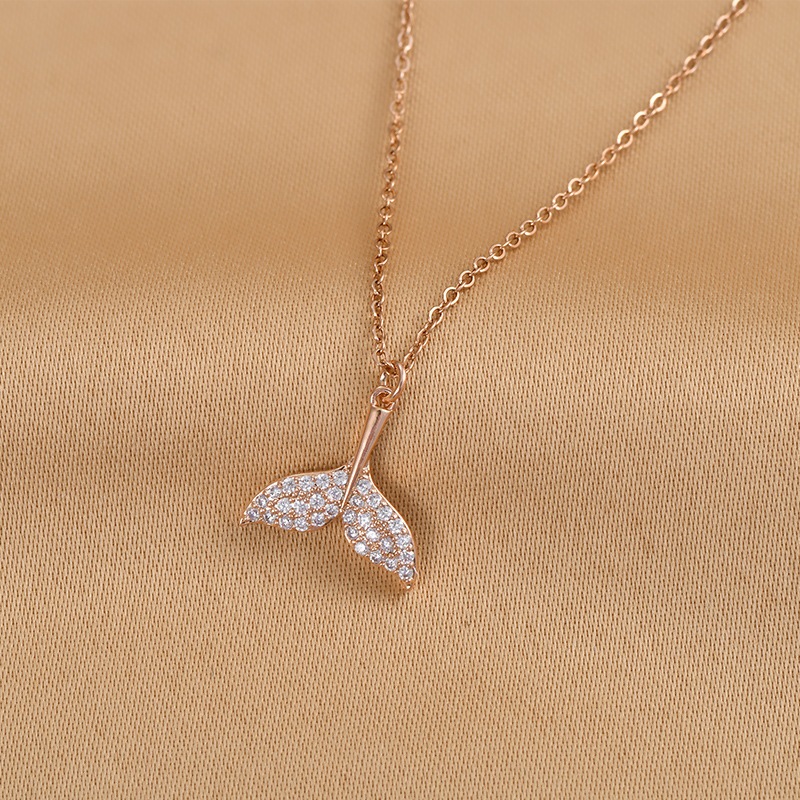 Kalung Arabella Mermaid Tail Necklace Fashion Wanita Elegan Alloy Gold Putri Duyung Simple [x]