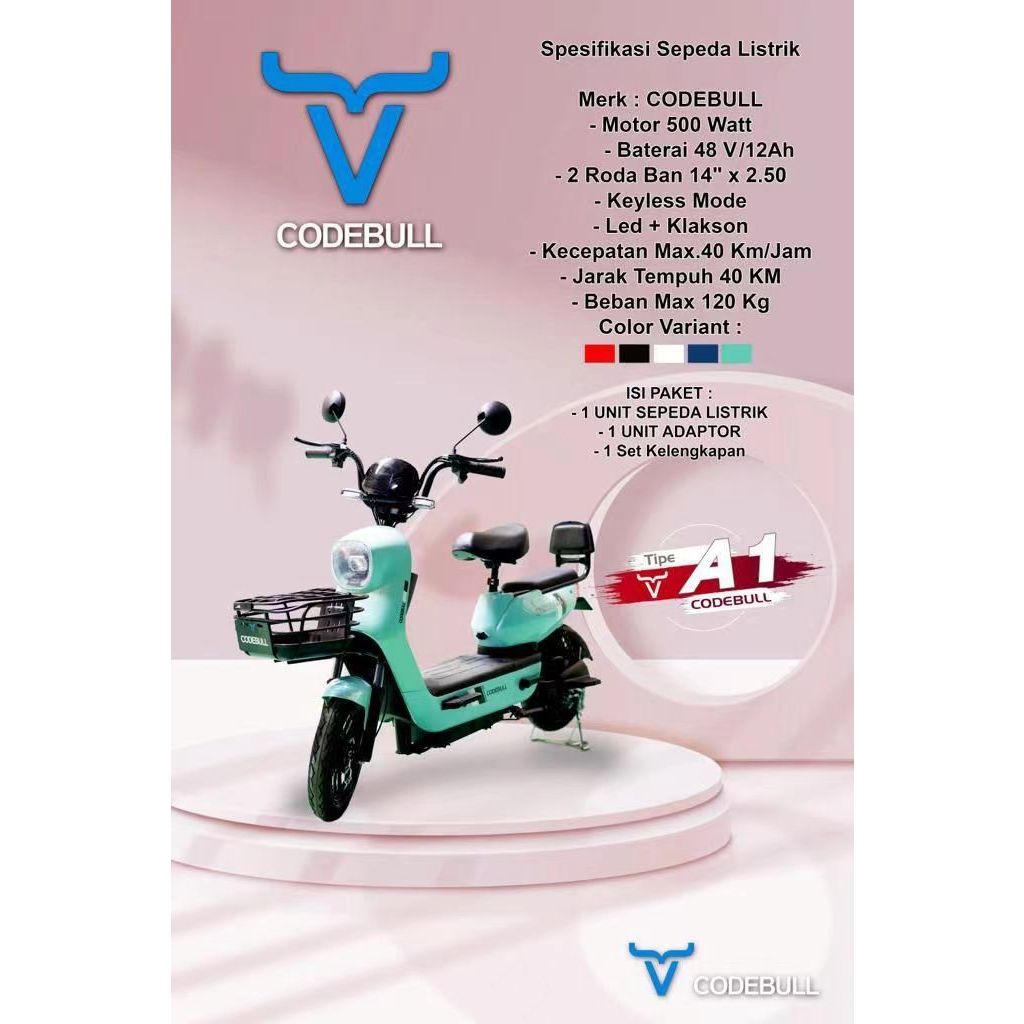 [READY STOK] Sepedah Listrik CODEBULL type A1 E-Bike Sepedah Motor Listrik Dewasa