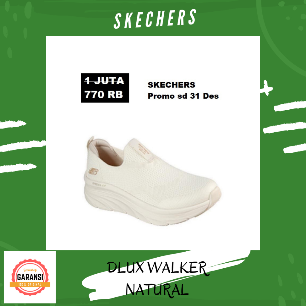 Sepatu sneakers wanita Skechers 100% original SALE DLUX WALKER