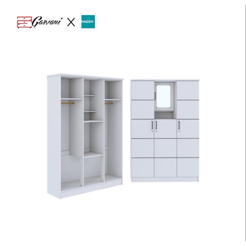 KHUSUS DENPASAR-BALI. Lemari pakaian 3 pintu Merk Garvani Type Gala KM white