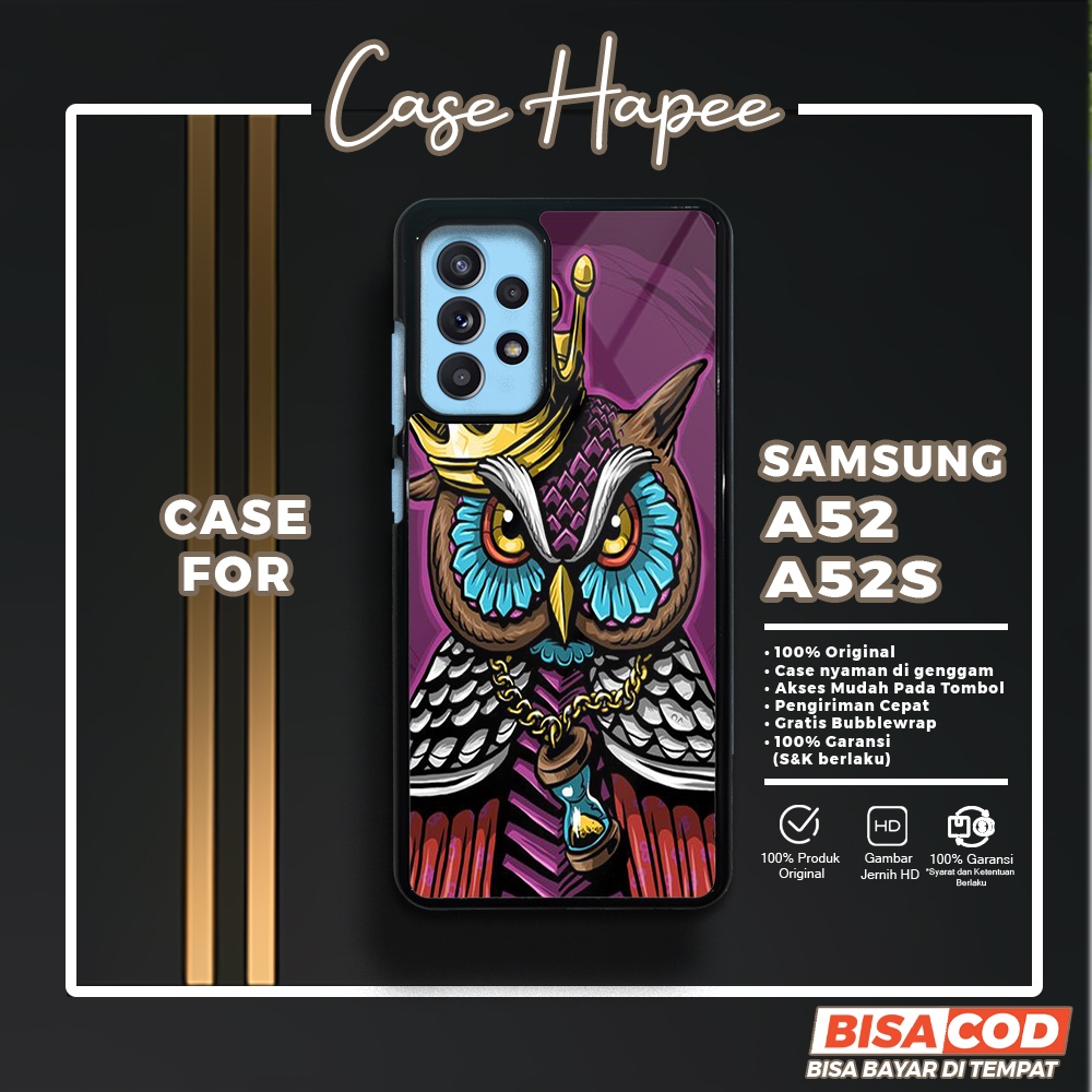 Case Samsung A52 A52S Casing Samsung A52 A52S [OWL] Casehapee Case Glossy Case Aesthetic Custom Case
