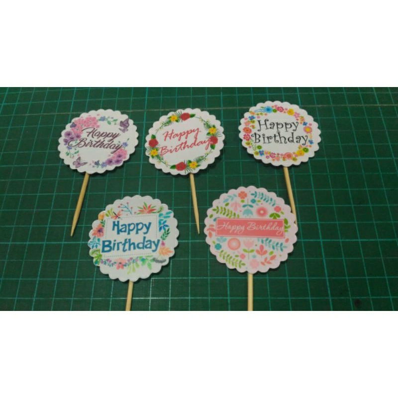 

Cupcake toppers Tusukan hiasan kue ulang tahun pemeriah pesta Birthday party sesuai tema birthday