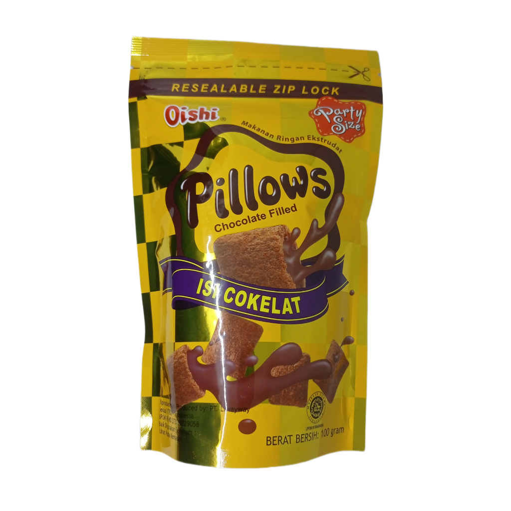 

Oishi pillows Chocolate filled Isi Cokelat netto 100 gr