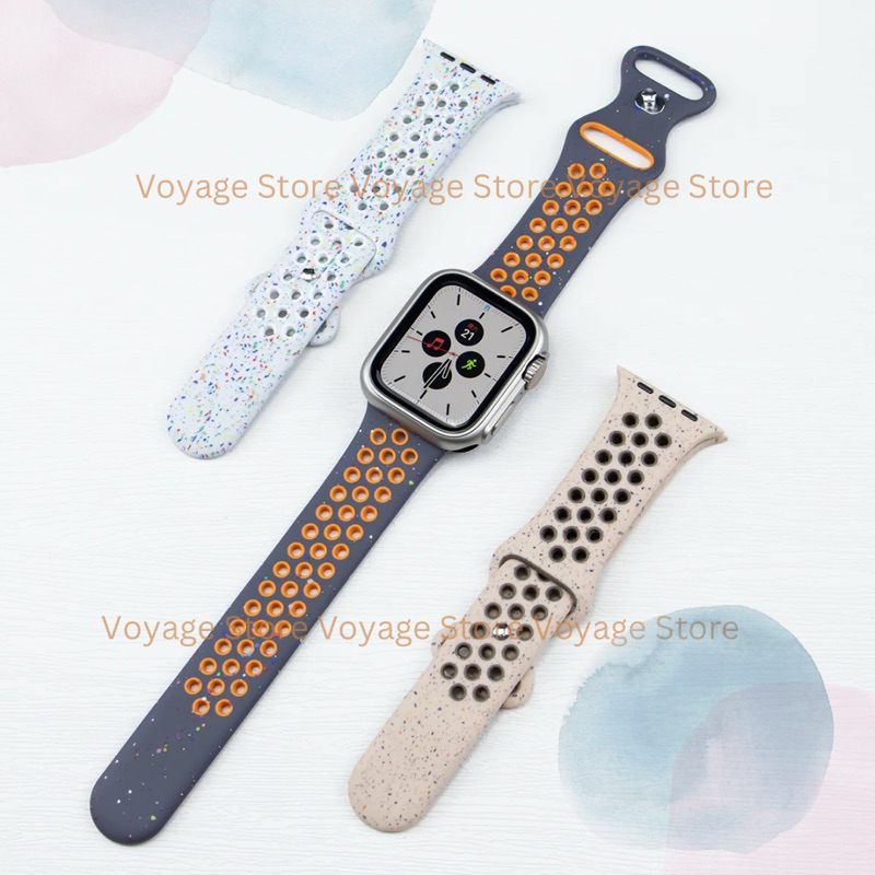 PREMIUM Double loop strap Apple Watch silicone sport band nike edition series 9 plum blossom buckle 
