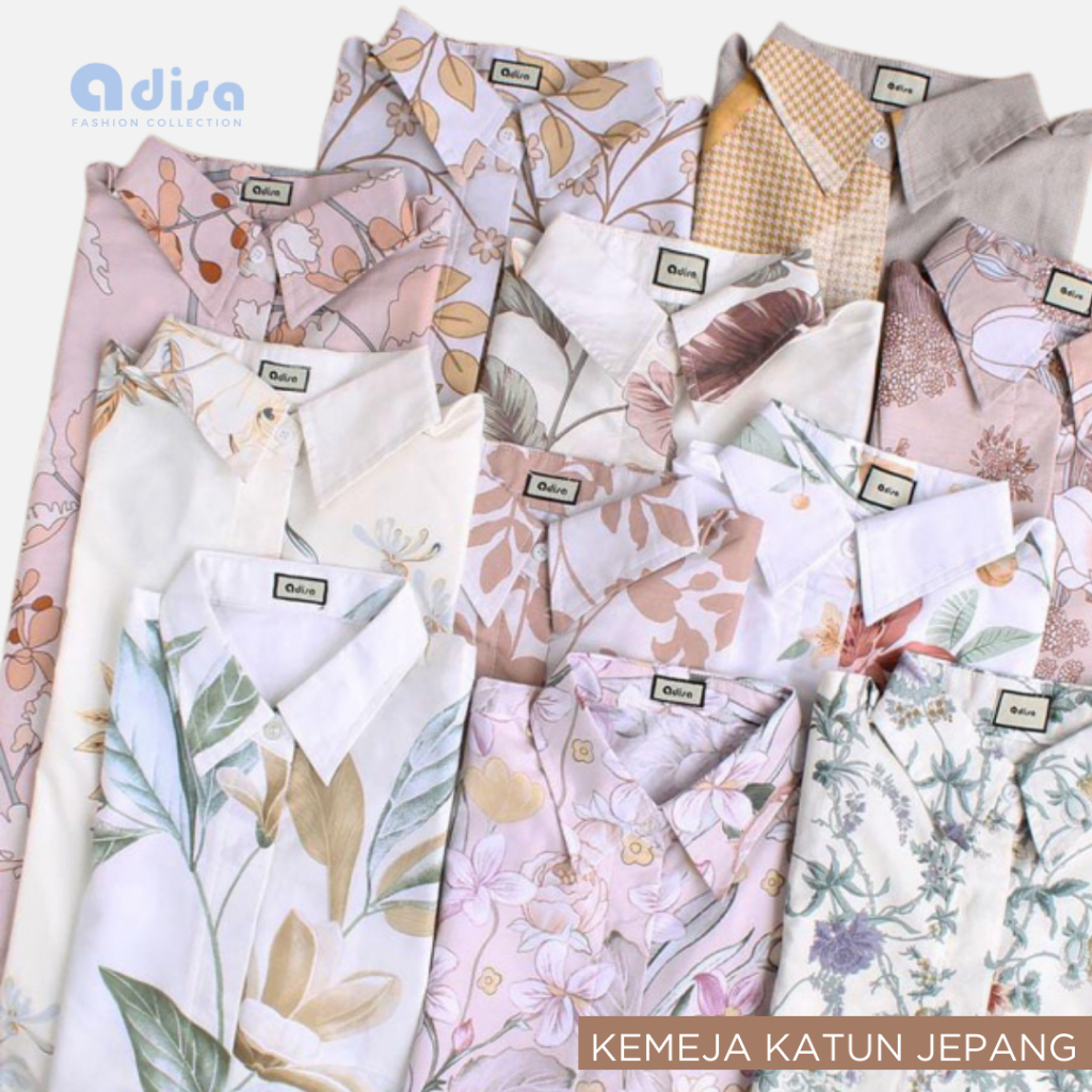 Pakaian Atasan Kemeja Katun Jepang Premium Wanita Bahan Adem Dan Nyaman By Adisa Official
