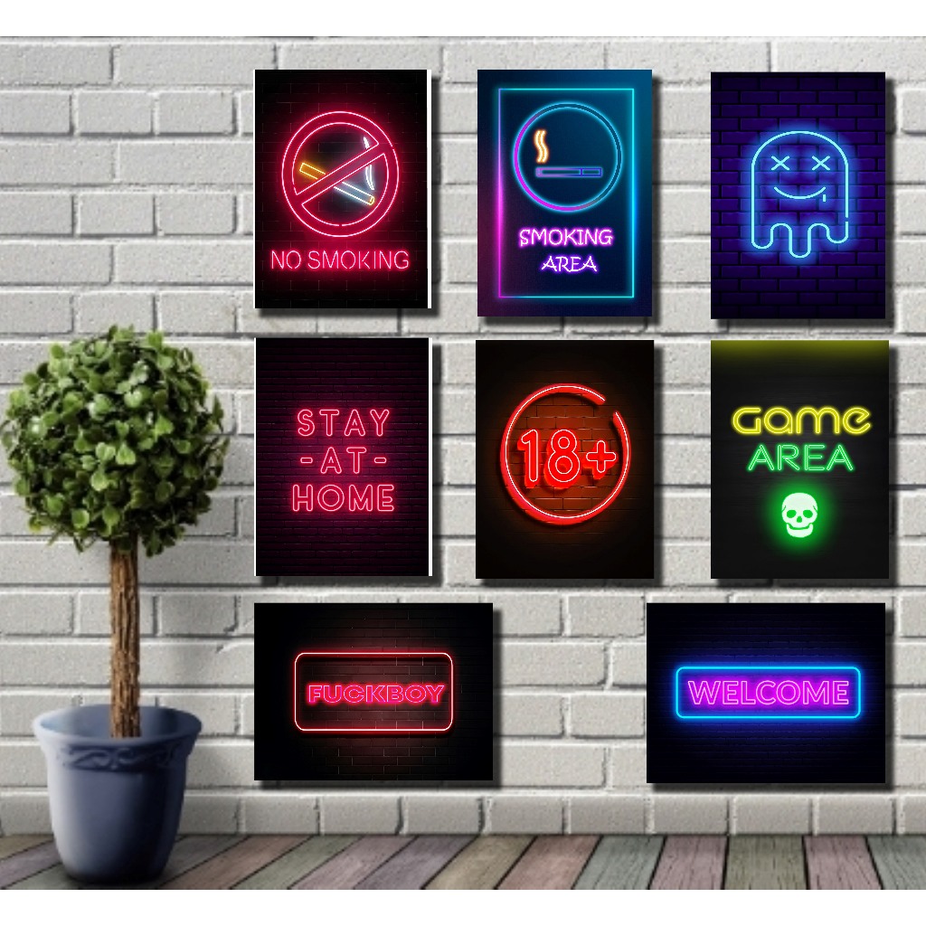 [COD]  Poster Neon Kamar Cowo keren Aestetic Hiasan dinding kamar keren