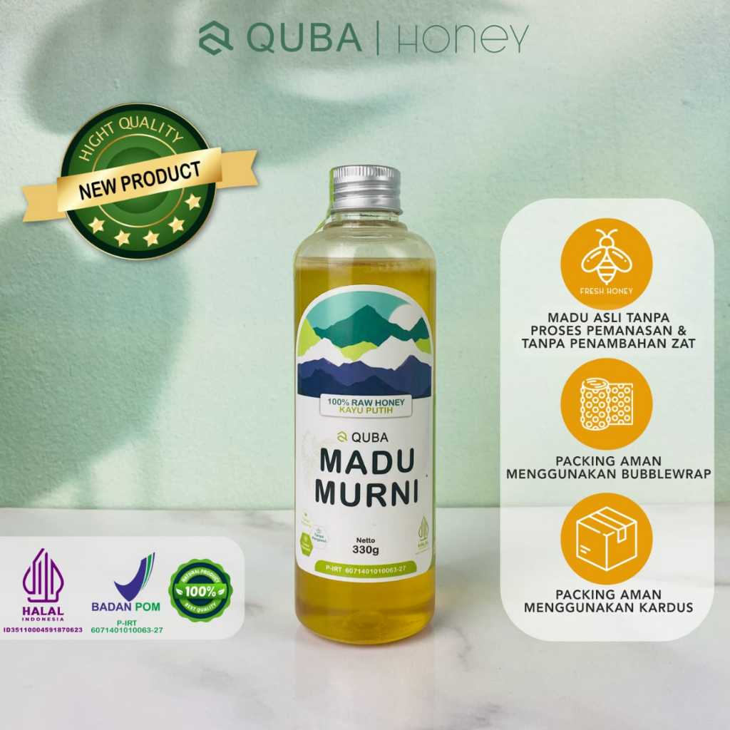 

(330g) Madu Kayu Putih Murni | Madu Asli Full Nectar 100%, Raw Honey