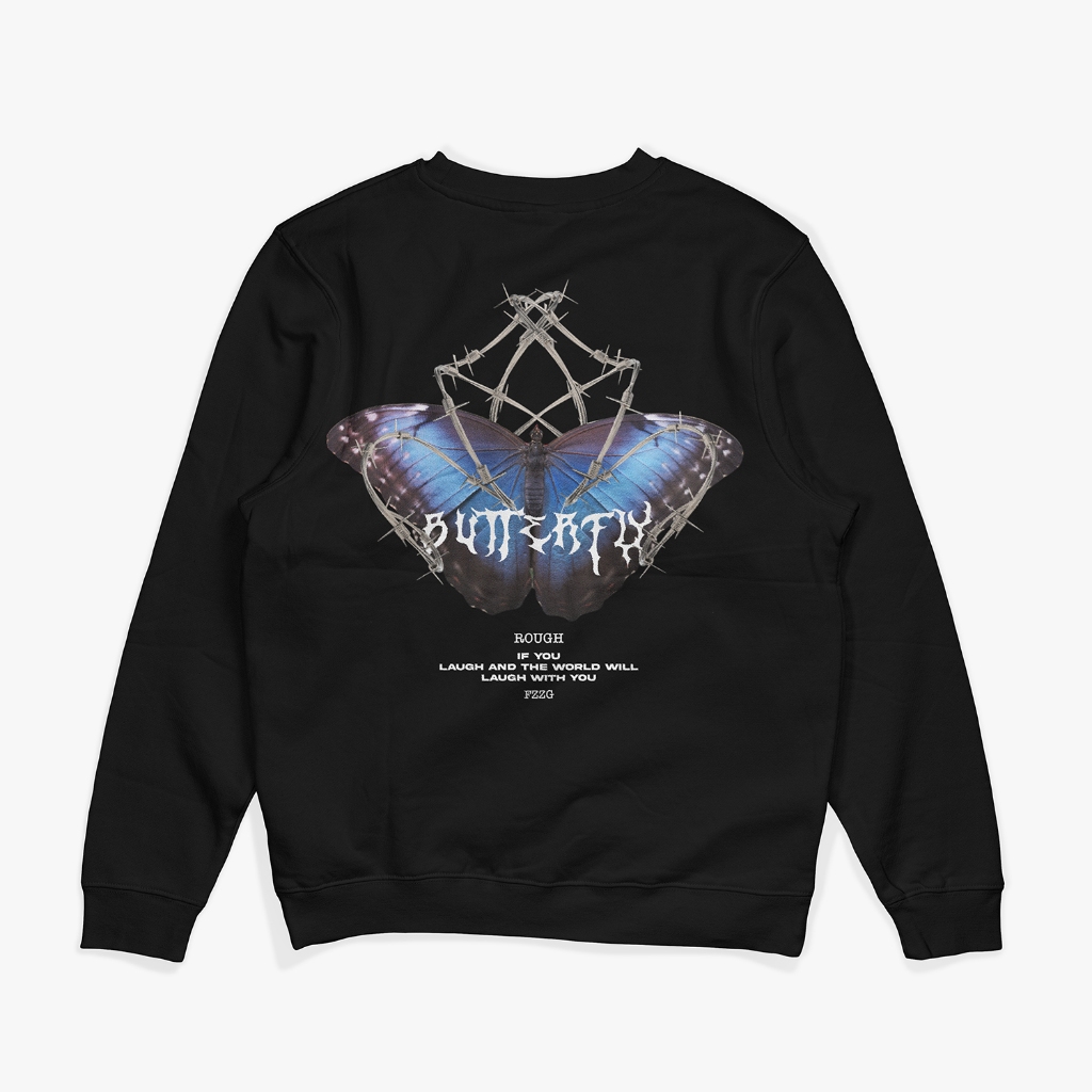 Sweater Pria BUTTERFLY Sweater Kaos Lengan Panjang Distro Pria Sweter Fleece Diskon Murah UK M - XXL