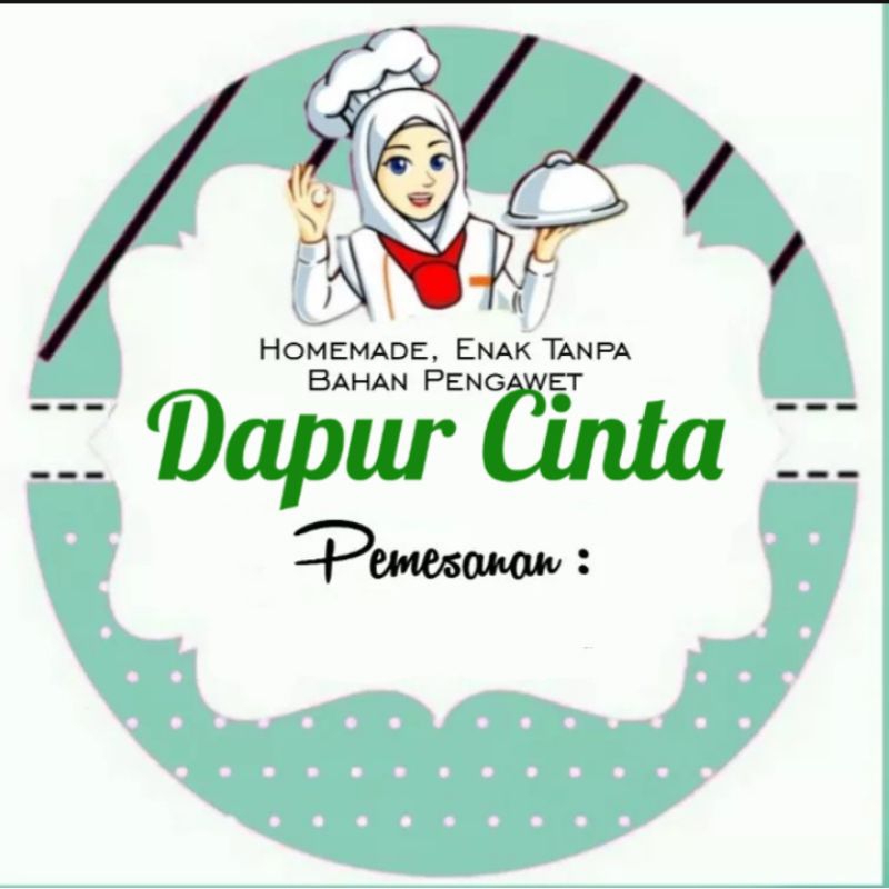 

(MINIMAL ORDER 100 PCS) STIKER PRODUK CEMILAN / USAHA MAKANAN MOTIF HIJAU HIJAB