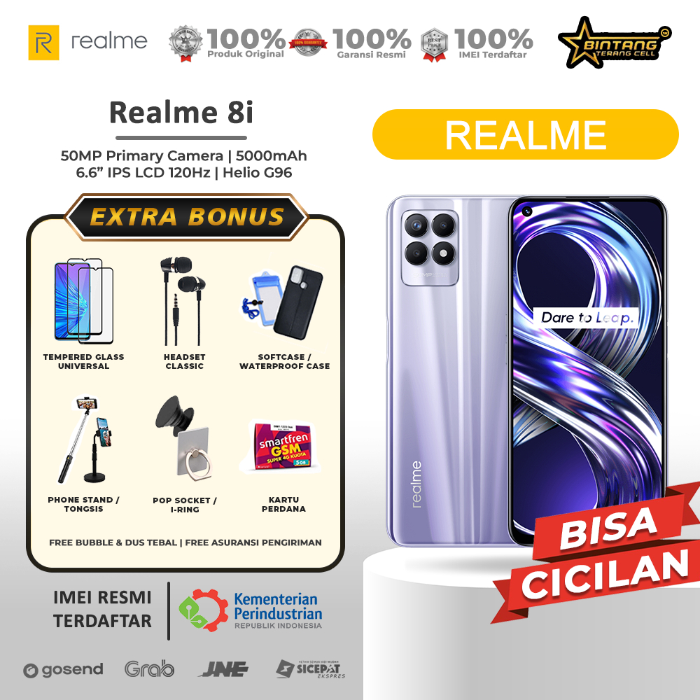[flashsale android murah]REALME 8i Ram 6GB/128GB-Garansi resmi Realme 9i Ram 6/128 Gb