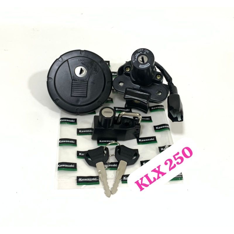 KUNCI KONTAK KLX 250 SET TUTUP TANK TANGKI ORI KAWASAKI KEYSET KLX 250