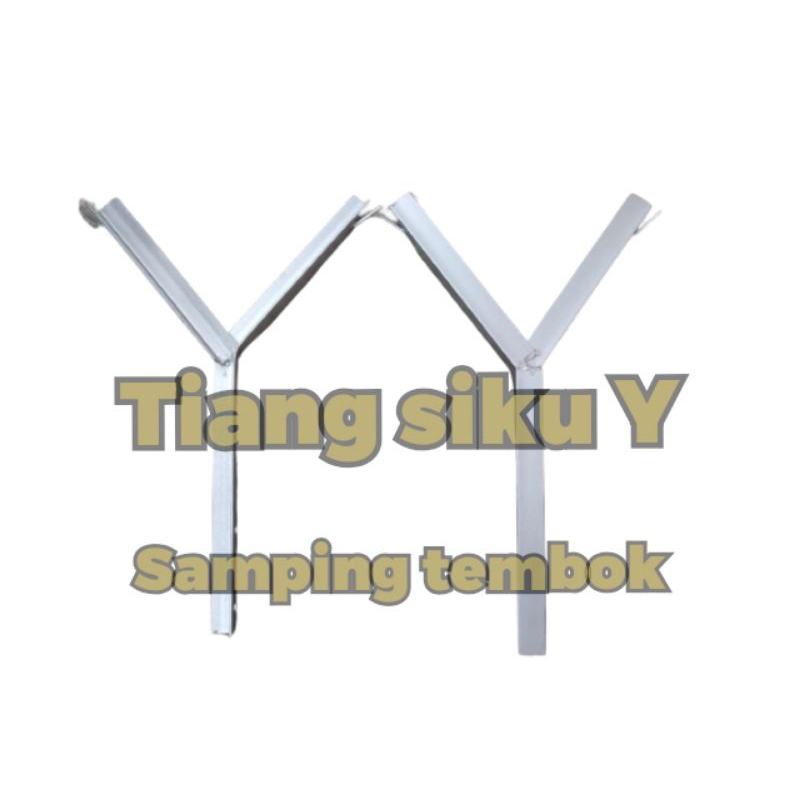 Tiang Besi Siku Y untuk dudukan kawat silet samping tembok