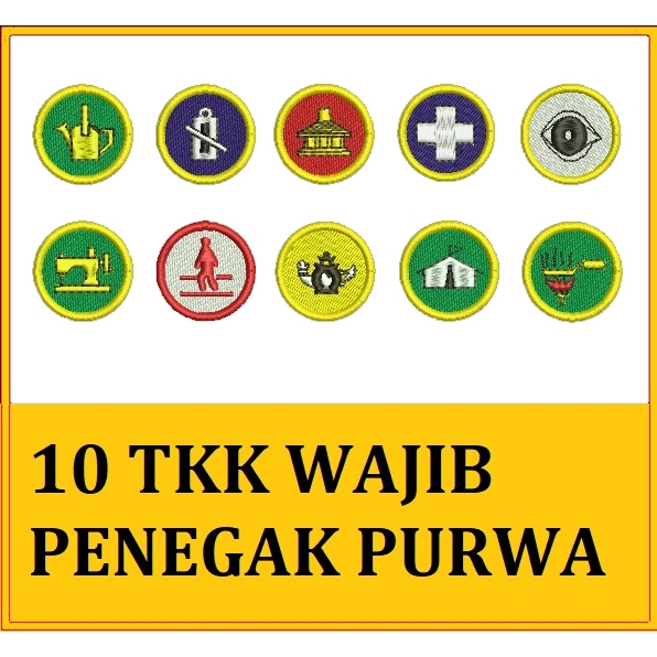 1 paket (10pcs) TKK Wajib Penegak Purwa (bordir) / tkk pramuka / logo tkk pramuka / lambang tkk pram