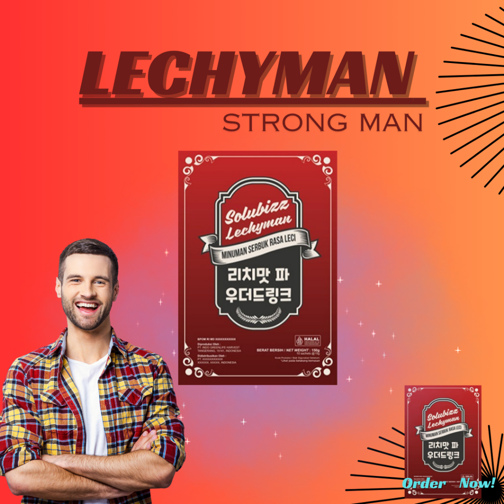 Lechyman / Lechy man / Solubizz lechyman minuman Herbal penambah stamina pria isi 10 sachet @15gr or