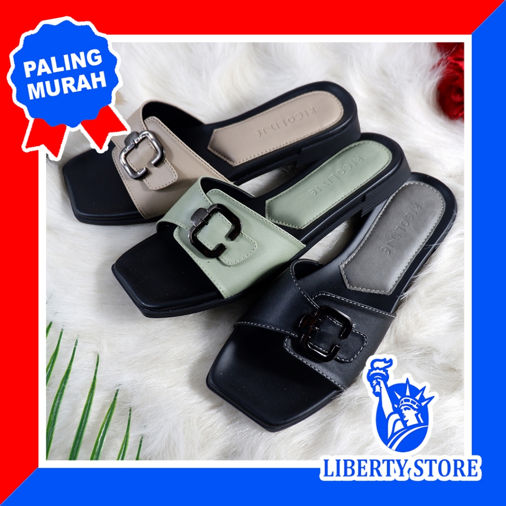Sandal Flat Wanita Fashion Terbaru RICOLINE NIEL Sandal Teplek