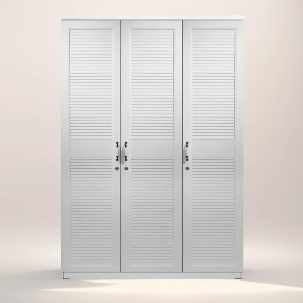 Offo Living - Lemari Pakain Majestic Putih - Lemari Pakaian Sudut - Design Minimalis, Elegan, dan Mo