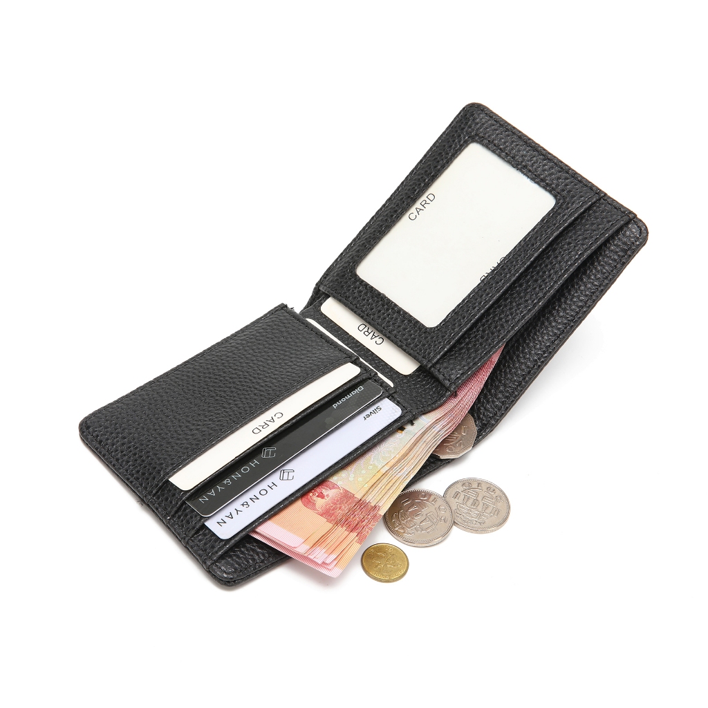 TERBARU HONYAN MAN Dompet Pria Lipat Kulit Terbaru Asli Original - Rei short wallet