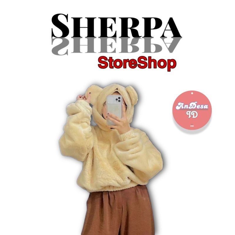 Sweater Bulu Sherpa Wanita Oversize