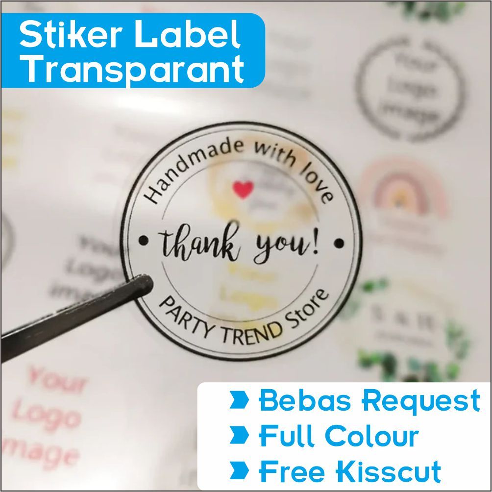 

CETAK STIKER LABEL TRANSPARAN / LABEL MAKANAN TRANSPARAN / LABEL PRODUK / STIKER LABEL USAHA / STIKER TRANSPARAN Bebas Request