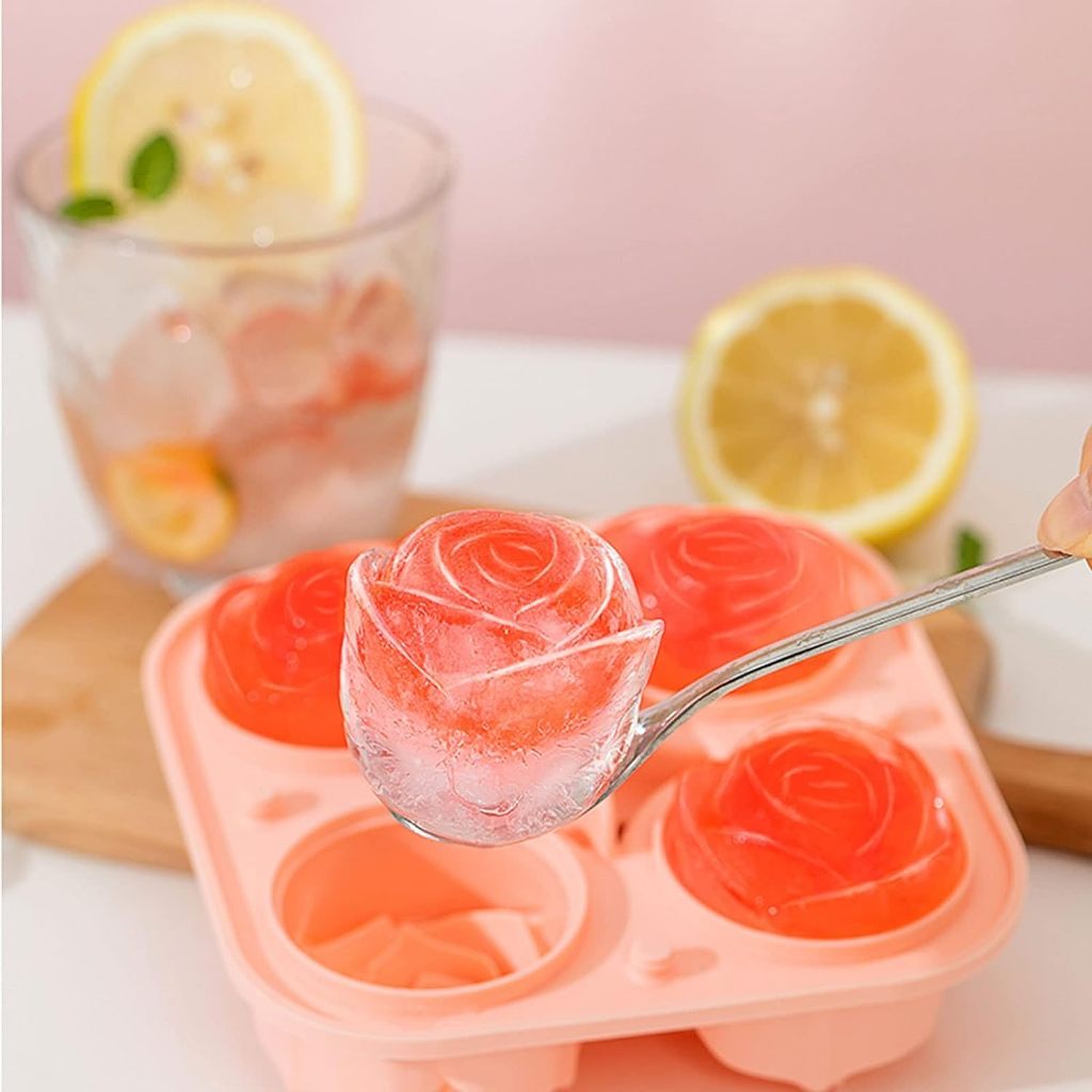 Cetakan Es Batu Mawar / Cetakan Puding Mawar / Cetakan ES Batu/Puding Silicon Motif Bunga Ross Lucu 