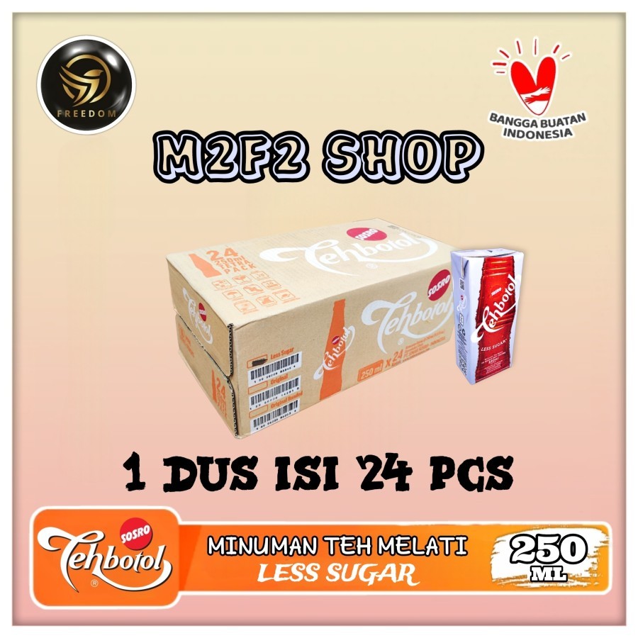 

Teh Botol Sosro Kotak Less Sugar - 250 ml (Kemasan Karton)