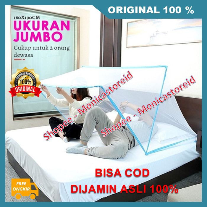 Kelambu Anti Nyamuk Tidur Dengan Tenang Tanpa Gangguan Nyamuk Kelambu Tenda Ukuran Jumbo 160 x 190cm
