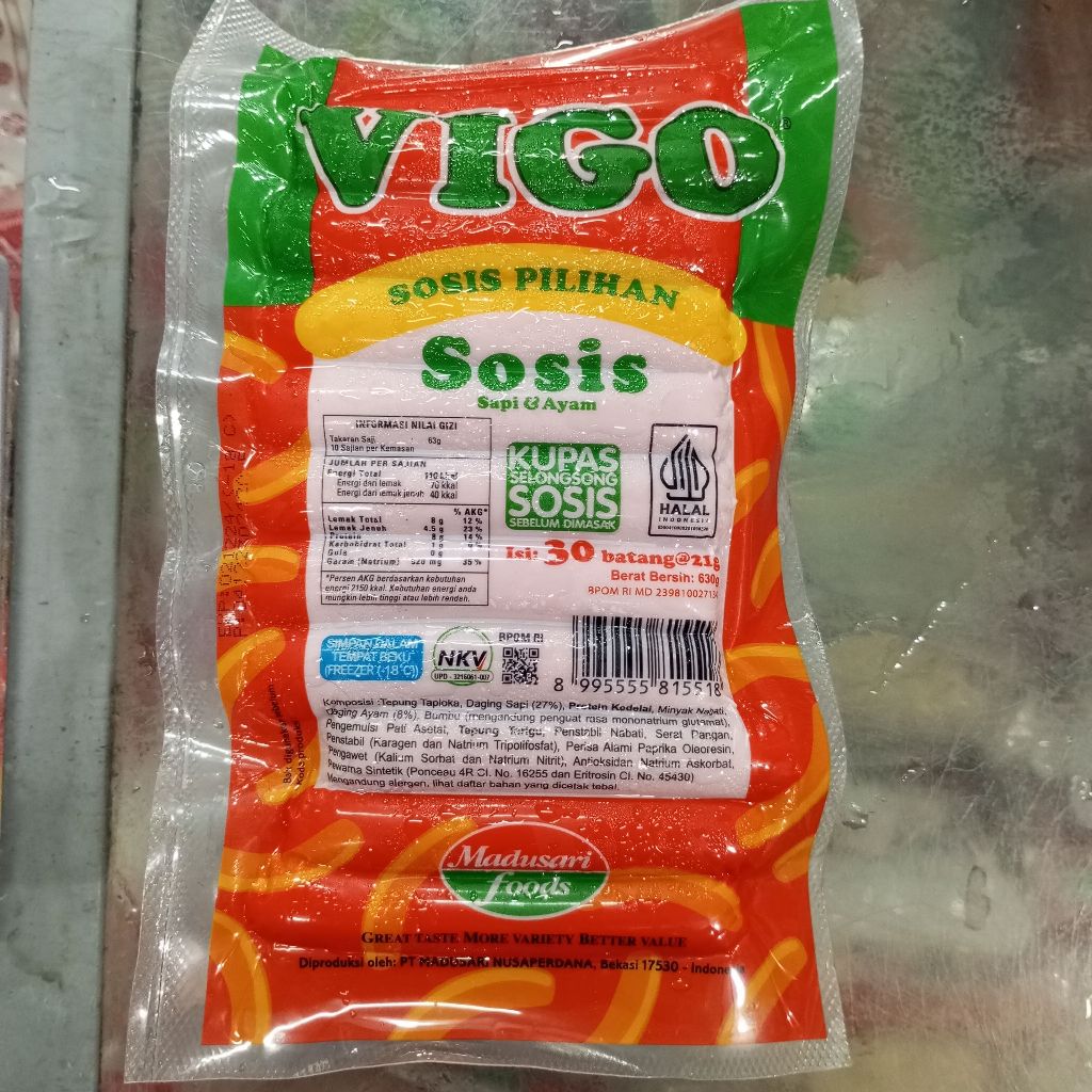 

Vigo Sosis Sapi isi 30pcs 660gram