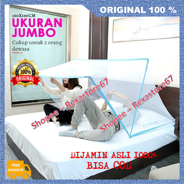 Kelambu Anti Nyamuk Tidur Dengan Tenang Tanpa Gangguan Nyamuk Kelambu Tenda Ukuran Jumbo 160 x 190cm