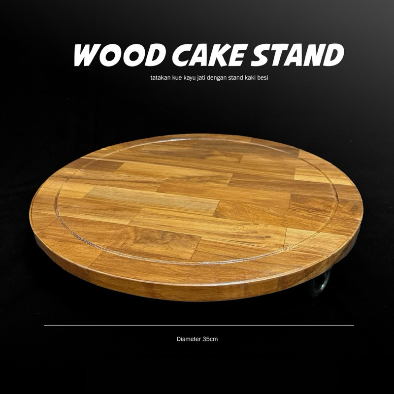 Stand display kayu jati ASLI - Wooden Cake Stand Display - Cake display stand - Nampan kayu display 