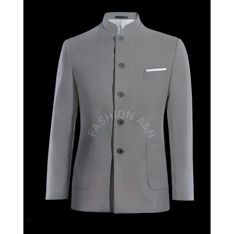 jas koko pria/Jasko pria mandarin/jas Blazer mandarin pria muslim saku bawah saku tempel