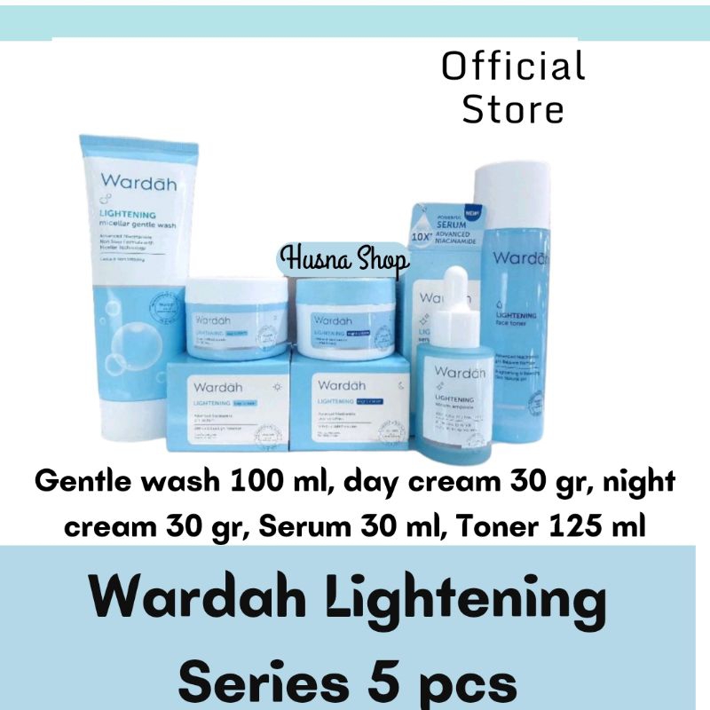 Wardah Lightening Paket Series / Paket Wardah Lightening Series Night Day Cream