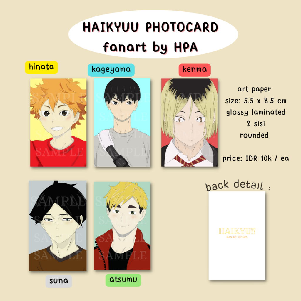 Haikyuu Fanart Photocard (glossy laminated)