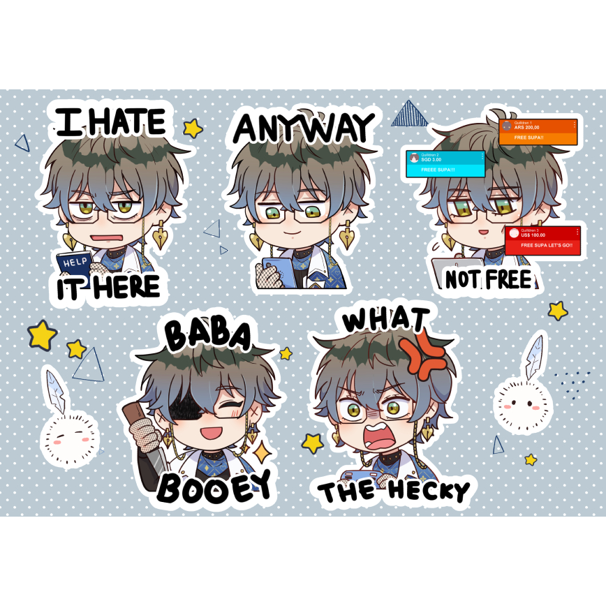 

Stiker A5 Ike Memeland Nijisanji EN Luxiem