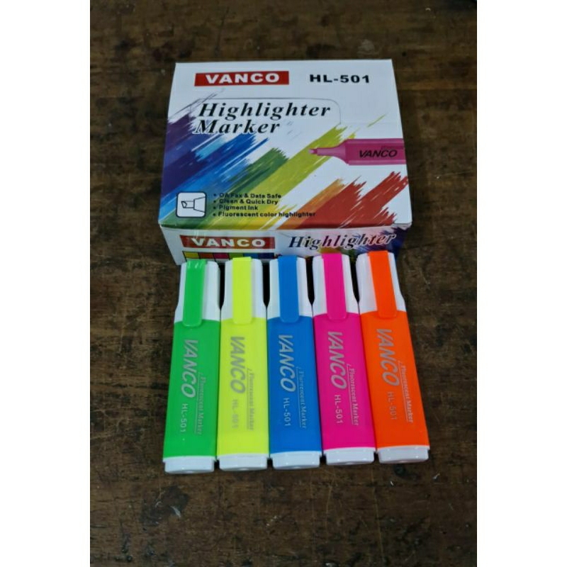 

[PACK 10PCS] HIGHLIGHTER HL-501 VANCO / PENANDA TULISAN / TEXT MARKER VANCO