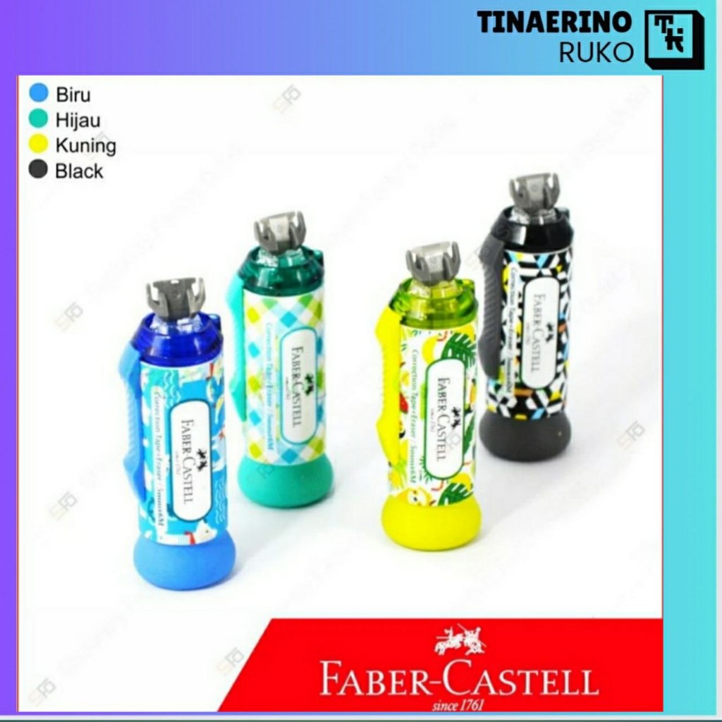 

Correction Tape Faber Castell 2 in 1 with eraser + 1 refill - QDR F1695 - Hijau