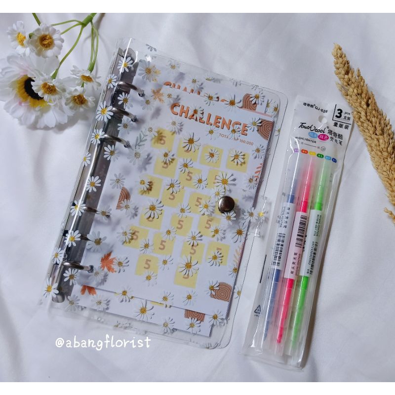 Binder Aesthetic A6 Daisy Ring 6 | Binder Keuangan | Binder Lucu