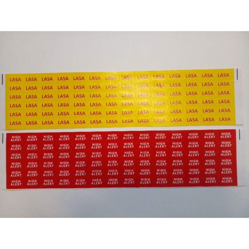 

stiker label lasa & high alert 1x2