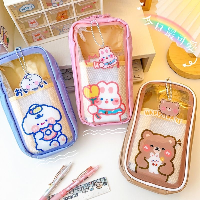 

Kawaii Kotak pensil anak / tempat pensil lucu anak sekolah/Tempat Alat Tulis Perlengkapan Sekolah Multifungsi/Big Capacity With Zipper