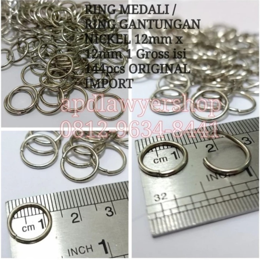 Ring Medali Gantungan Aksesoris 12 x 12 mm SATUAN PER PCS