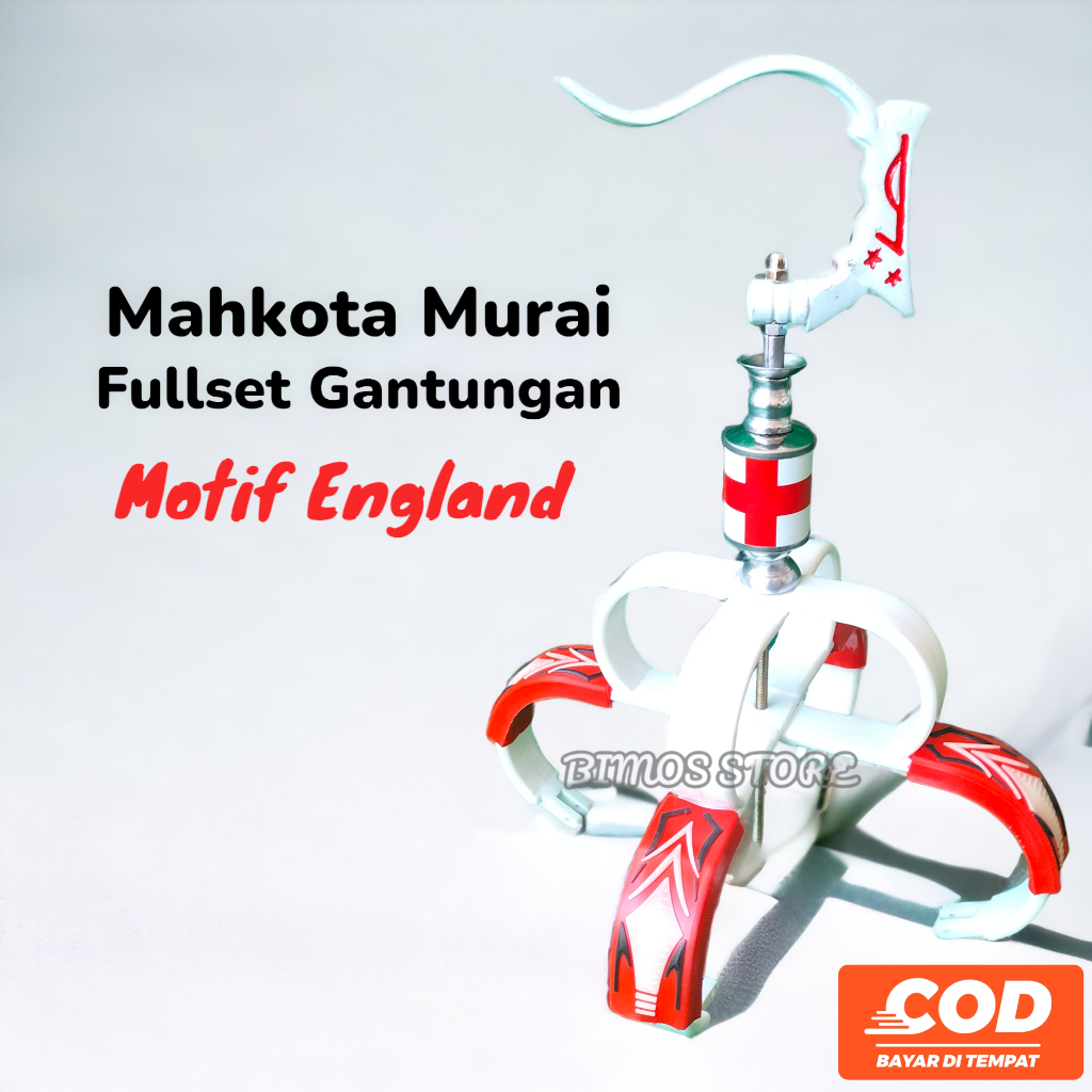 Mahkota Sangkar Murai Fullset Gantungan Motif ENGLAND Mahkota Murai Batu Cakram Murai