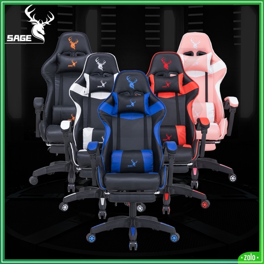 Kursi Kantor Ergonomis Sage SG-168 - Hitam, Abu-abu, Coklat - Kursi Gaming dengan Penyesuaian 3D dan Dukungan Lumbal