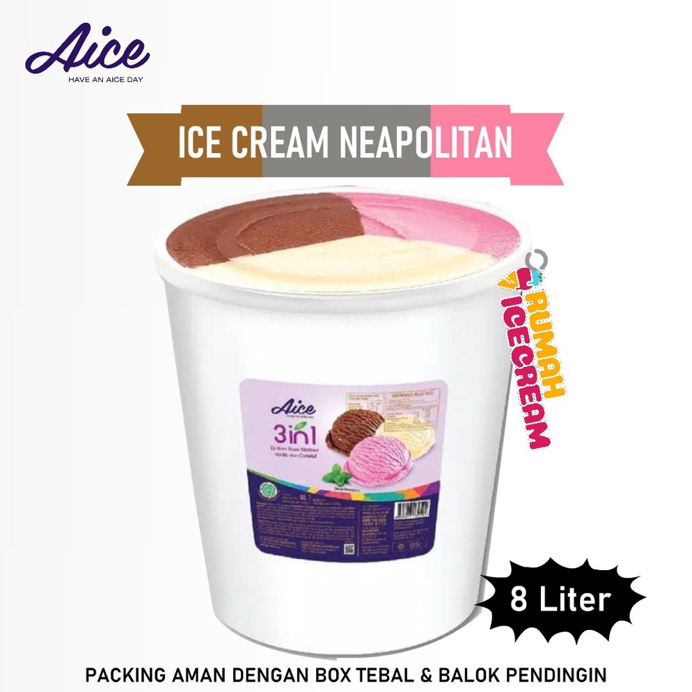 

ORIGINAL Ice Cream Neapolitan 8 Liter Aice