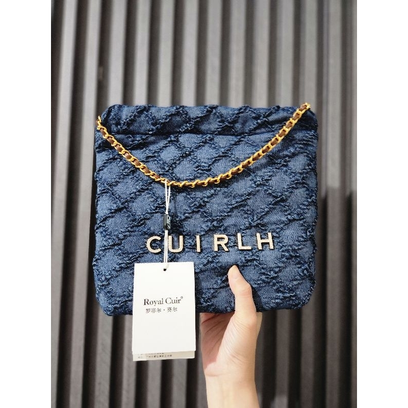Royal Cuir Tote Serut Bahan Jeans