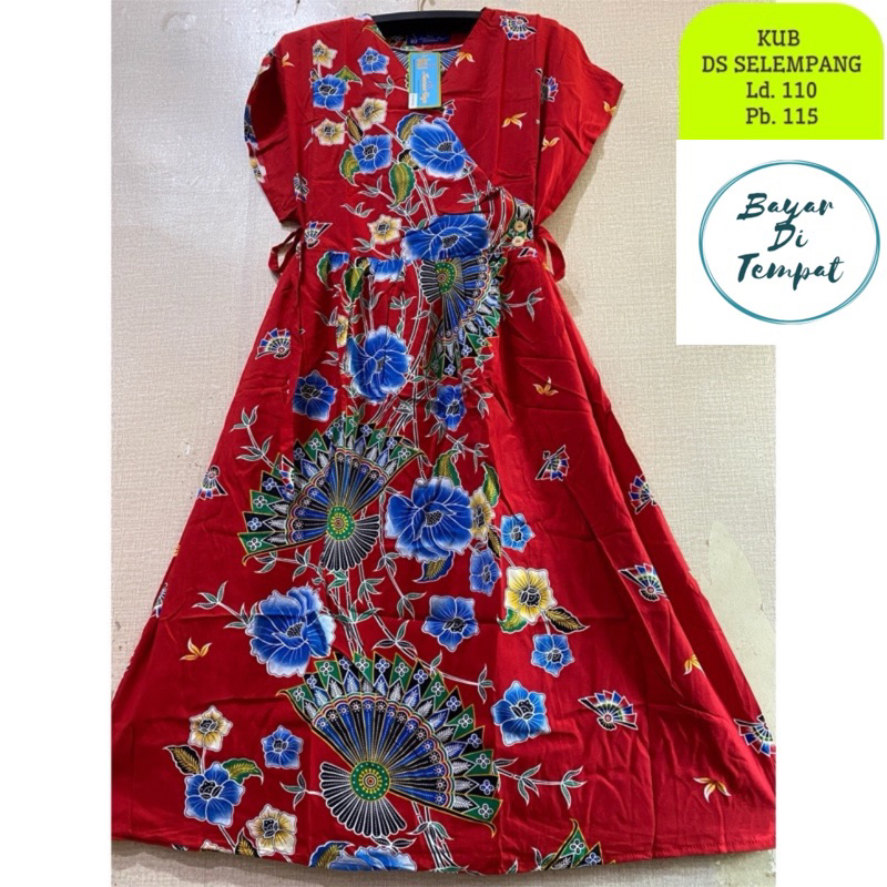 ASLI BATIK KENCANA UNGU DASTER SELEMPANG TALI PINGGANG TERLARISS MOTIF BUNGA TERBARU LD110 CM /DASTE