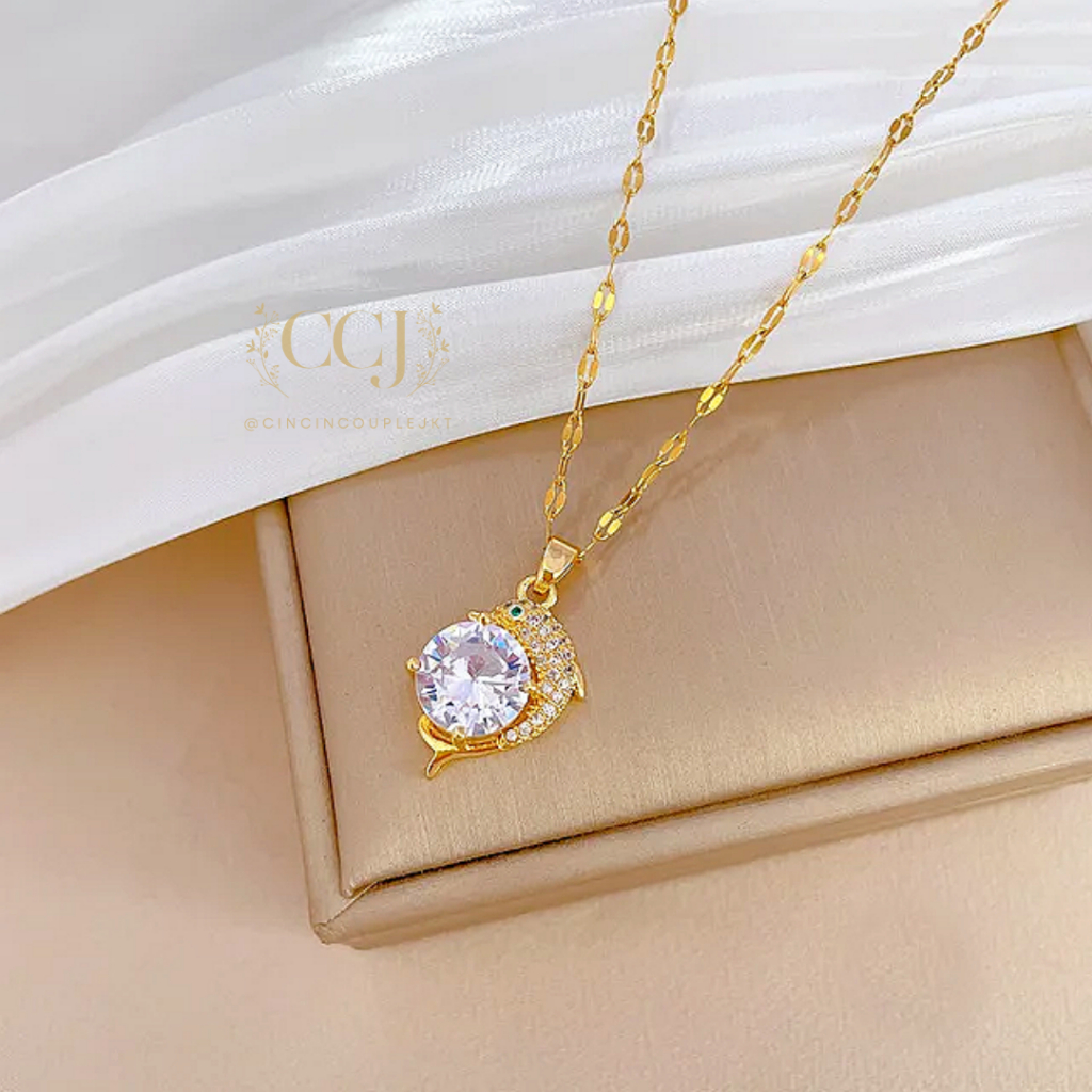 KALUNG TITANIUM ANTI KARAT - K14 | KALUNG PASANGAN | HADIAH WANITA | KADO CEWEK AKSESORIS ULANG TAHU