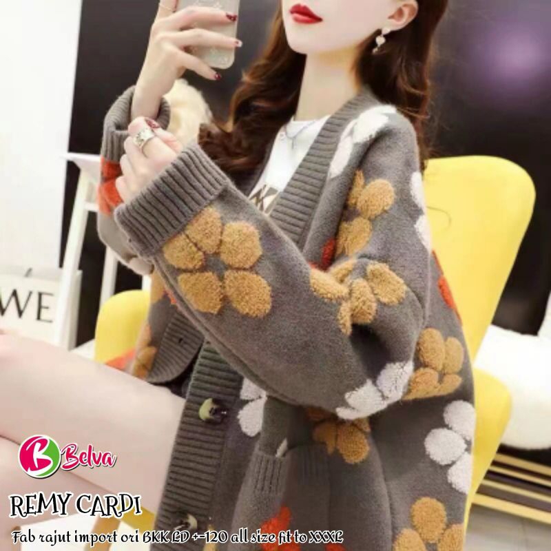 cardigan jumbo oversize Remy rajut import belva